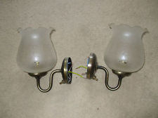 CARAVAN LAMPS.240V ORNATE WALL LIGHTS GLASS SHADES.