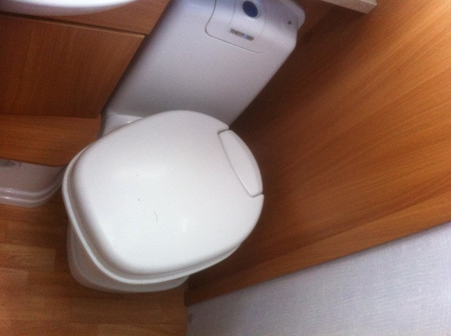 Caravan Toilet With electric Flush and Swivel Seat